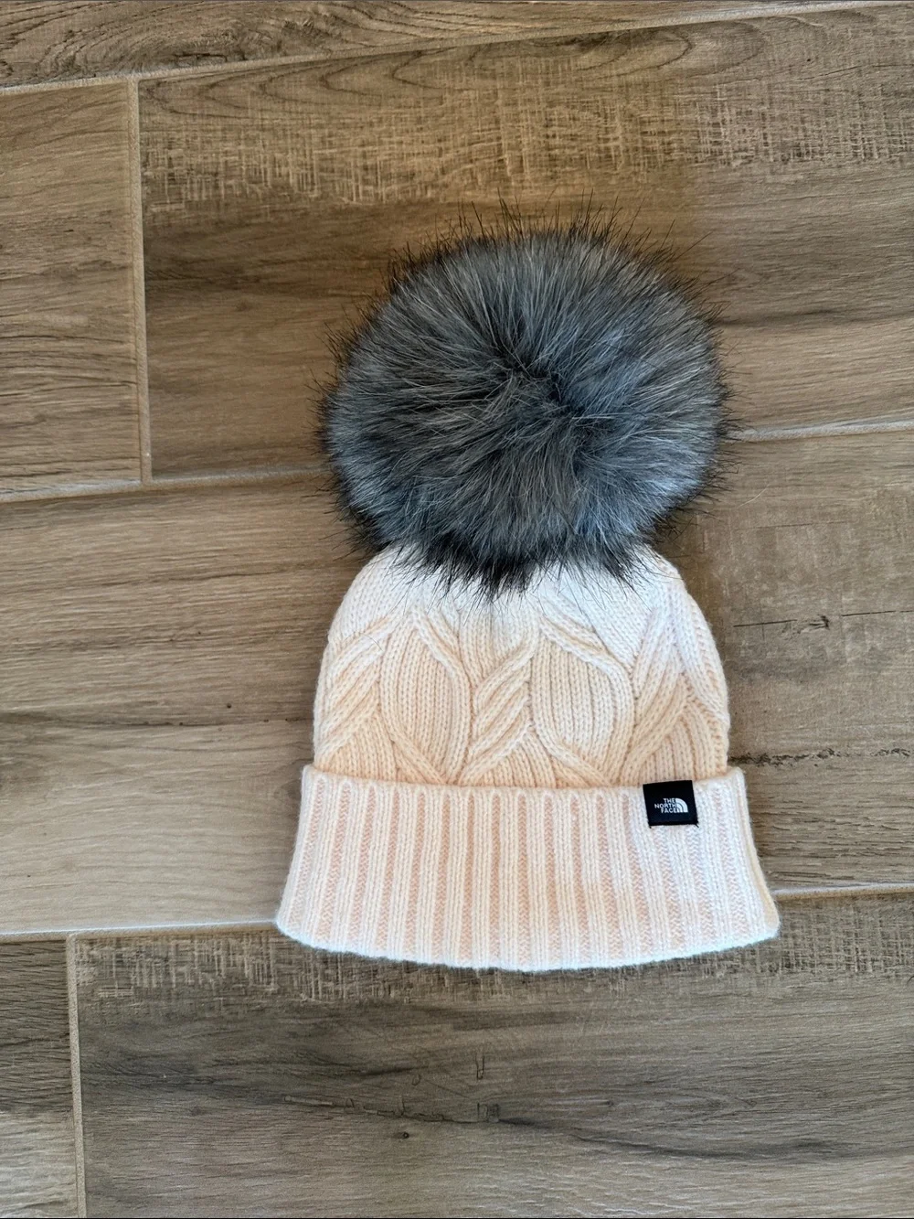 North Face Youth knit Pom pom beanie hat